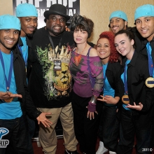 1st Place Adult Division Winners Plague from the United Kingdom with Don Campbellock Campbell &amp; Toni Basil at the Hip Hop International World Hip Hop Dance Championship Finals held at the Orleans Arena in Las Vegas, NV. The event took place on Sunday, July 31, 2011. Photo by Sthanlee B. Mirador_Pacific Rim Photo Press.