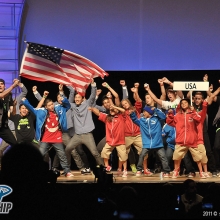 USA - Lil Phunk, FBC, IDK, Elektrolytes &amp; Instant Noodles representing on stage at the Hip Hop International World Hip Hop Dance Championship Finals held at the Orleans Arena in Las Vegas, NV. The event took place on Sunday, July 31, 2011. Photo by Sthanlee B. Mirador_Pacific Rim Photo Press.